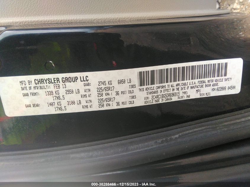 2013 CHRYSLER TOWN & COUNTRY TOURING - 2C4RC1BG5DR696915