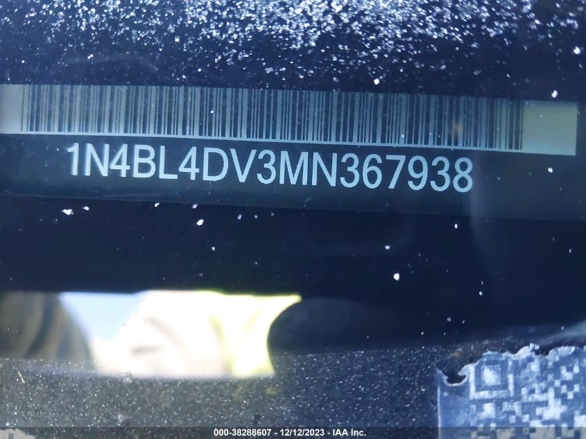 2021 NISSAN ALTIMA SV - 1N4BL4DV3MN367938