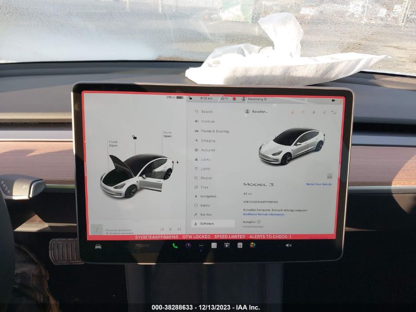 2023 TESLA MODEL 3 - 5YJ3E1EA8PF680165