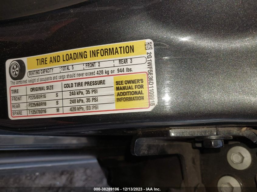 2013 CHEVROLET IMPALA LS - 2G1WF5E36D1109915