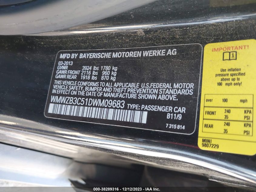 2013 MINI COUNTRYMAN COOPER WMWZB3C51DWM09683