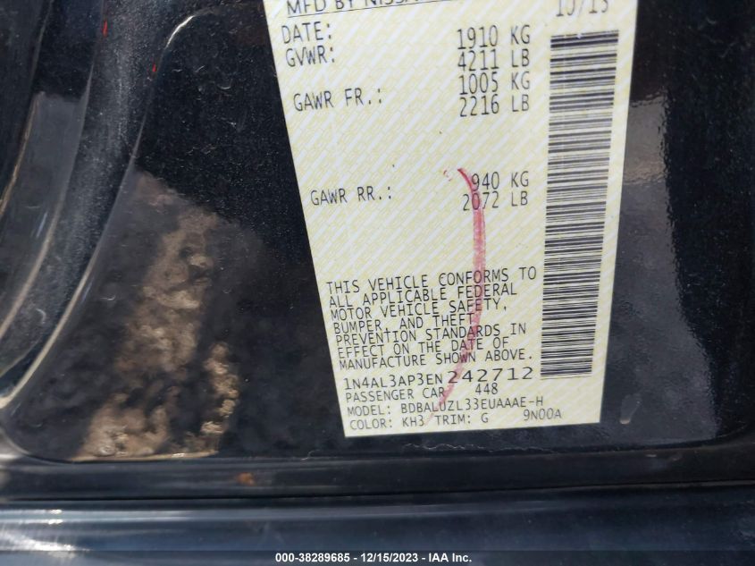 2014 NISSAN ALTIMA 2.5 SV - 1N4AL3AP3EN242712
