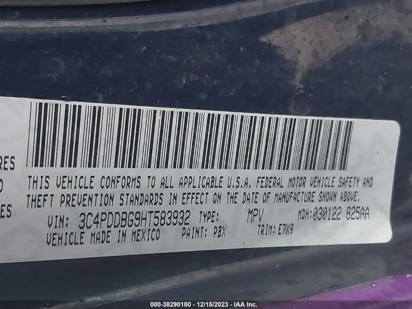 2017 DODGE JOURNEY SXT AWD - 3C4PDDBG9HT583932