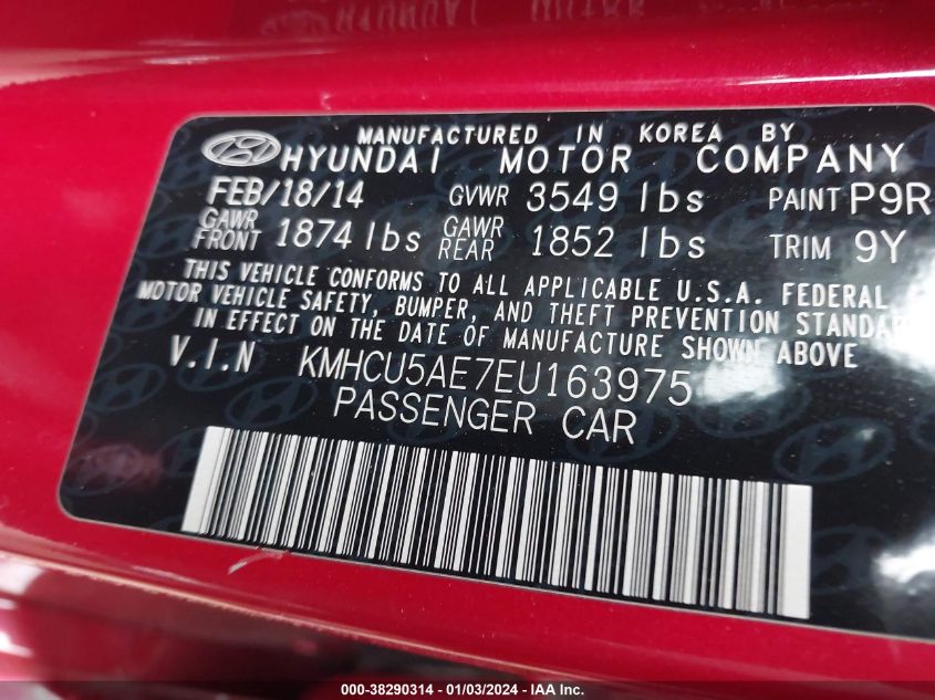 2014 HYUNDAI ACCENT SE - KMHCU5AE7EU163975