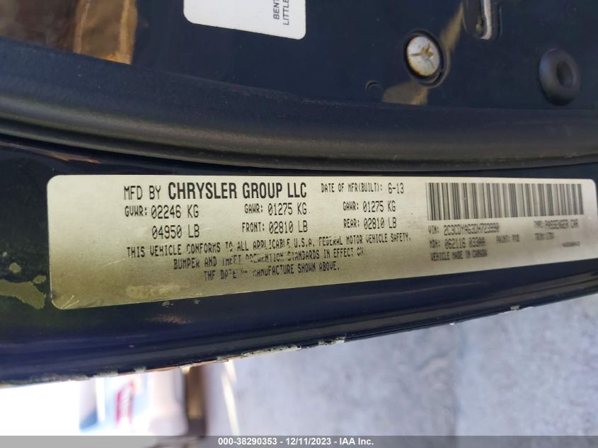 2013 DODGE CHALLENGER SXT - 2C3CDYAG3DH723990