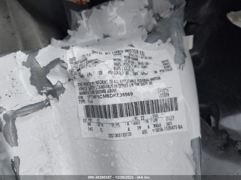 2013 FORD F-150 XL - 1FTMF1CM6DKE35569