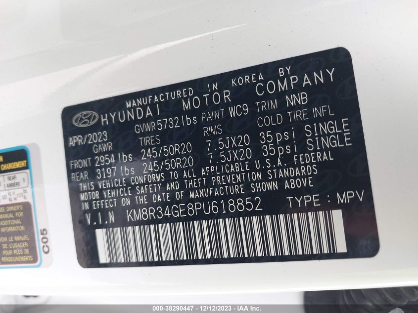 2023 HYUNDAI PALISADE XRT - KM8R34GE8PU618852