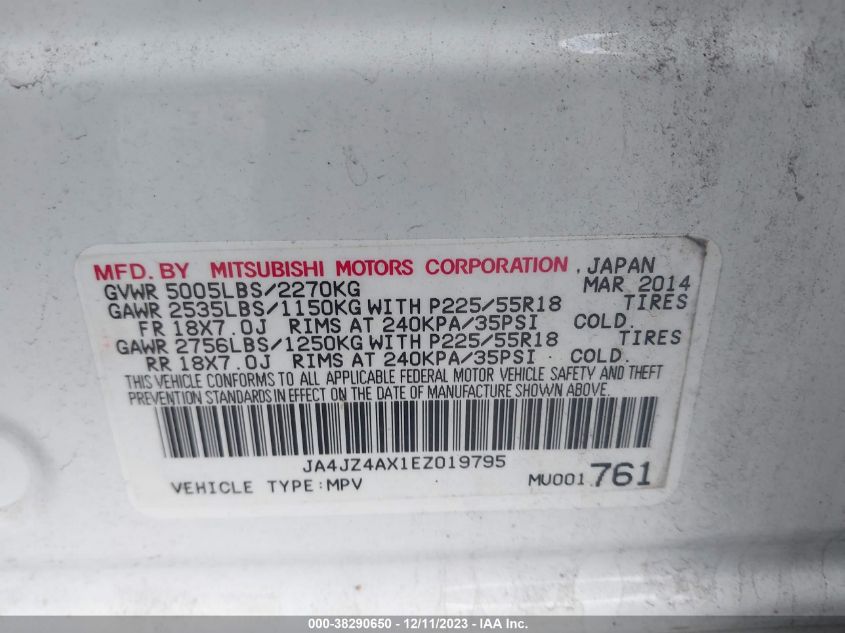 2014 MITSUBISHI OUTLANDER GT - JA4JZ4AX1EZ019795