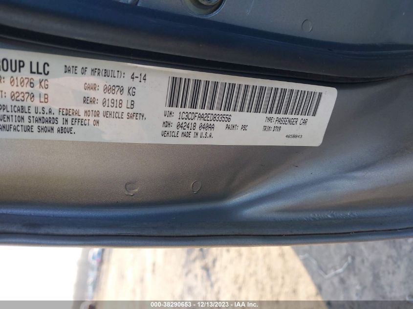 2014 DODGE DART SE - 1C3CDFAA2ED833556