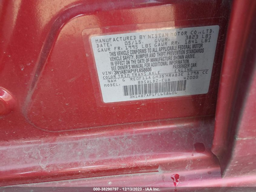 2015 NISSAN SENTRA FE+ S/S/SL/SR/SV - 3N1AB7AP1FL658606