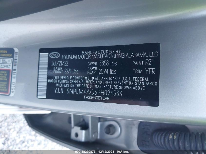 2023 HYUNDAI ELANTRA SEL - 5NPLM4AG6PH094533