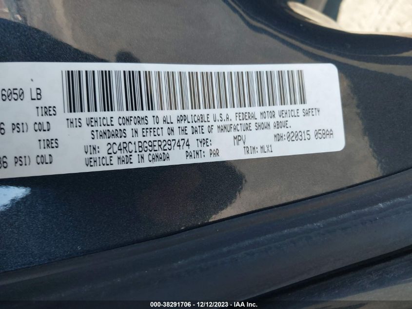 2014 CHRYSLER TOWN  COUNTRY TOURING - 2C4RC1BG9ER297474
