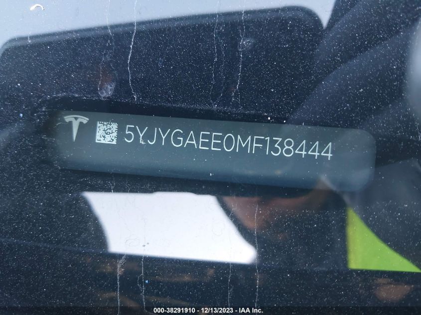 2021 TESLA MODEL Y - 5YJYGAEE0MF138444