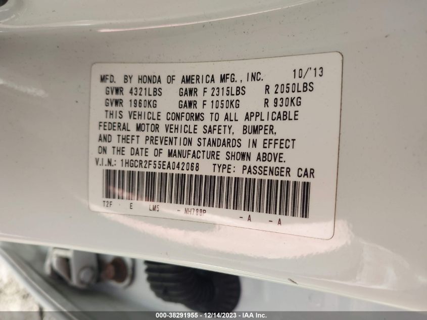 2014 HONDA ACCORD SPORT - 1HGCR2F55EA042068