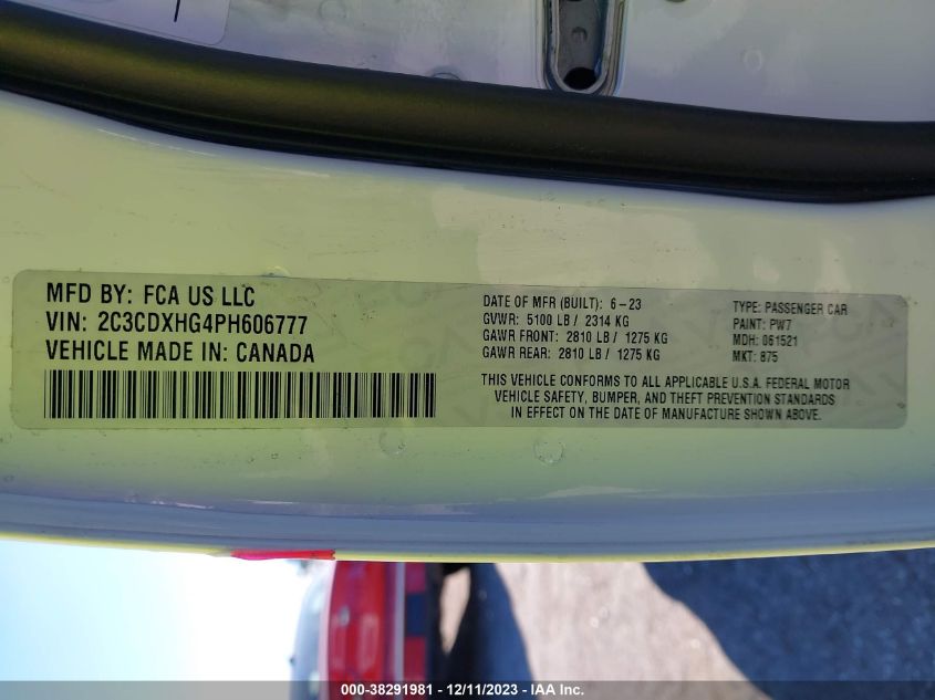 2023 DODGE CHARGER GT - 2C3CDXHG4PH606777