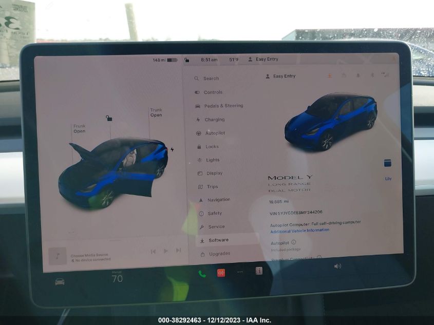 2021 TESLA MODEL Y - 5YJYGDEE8MF244206