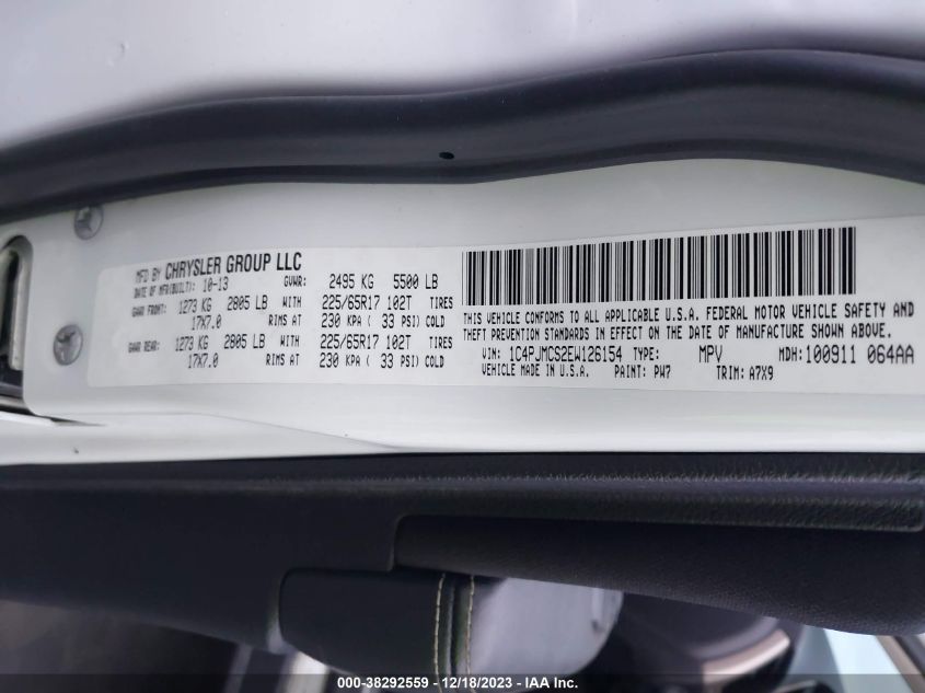 2014 JEEP CHEROKEE LATITUDE - 1C4PJMCS2EW126154