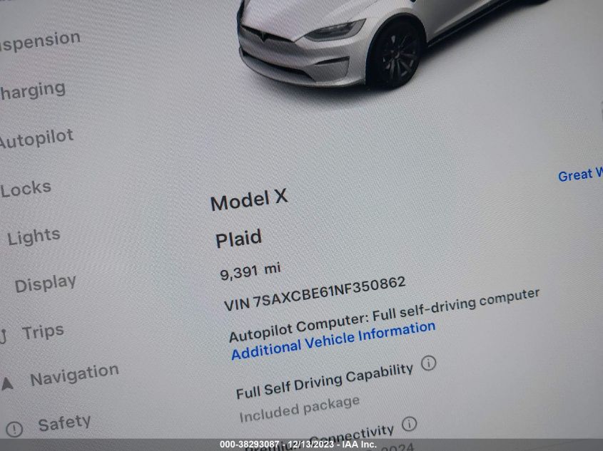 2022 TESLA MODEL X - 7SAXCBE61NF350862