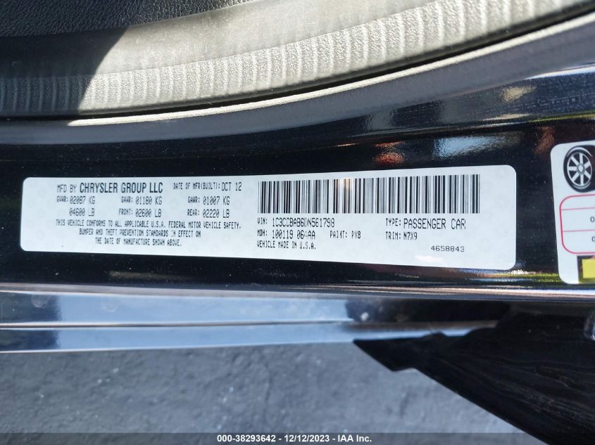 2013 CHRYSLER 200 LX - 1C3CCBAB6DN561798