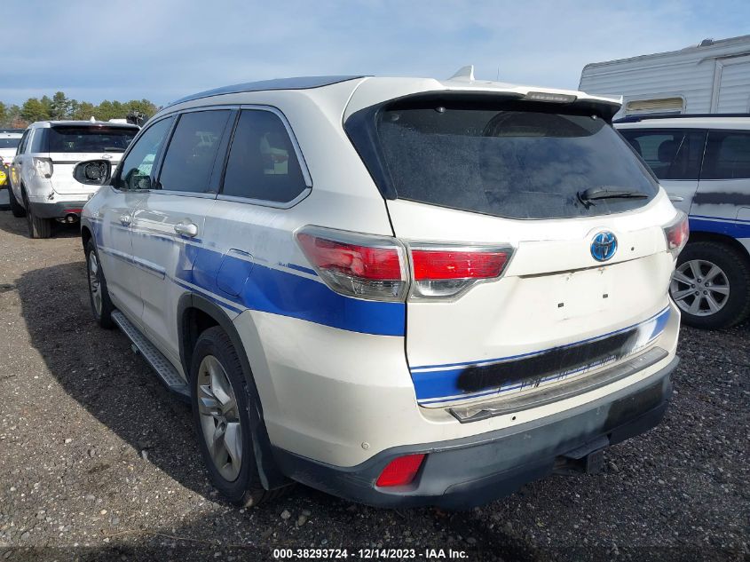2016 TOYOTA HIGHLANDER HYBRID LIMITED PLATINUM V6 5TDDCRFH7GS018044