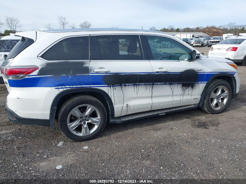 2016 TOYOTA HIGHLANDER HYBRID LIMITED PLATINUM V6 5TDDCRFH0GS017933