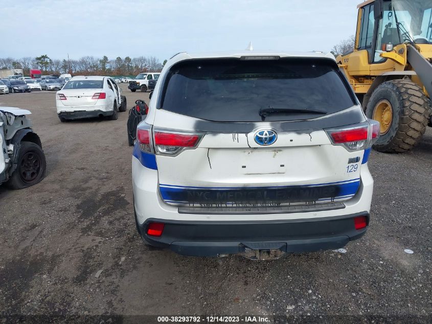 2016 TOYOTA HIGHLANDER HYBRID LIMITED PLATINUM V6 5TDDCRFH0GS017933