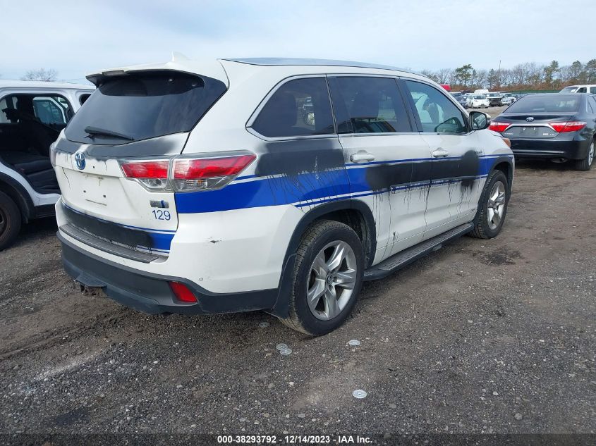 2016 TOYOTA HIGHLANDER HYBRID LIMITED PLATINUM V6 5TDDCRFH0GS017933