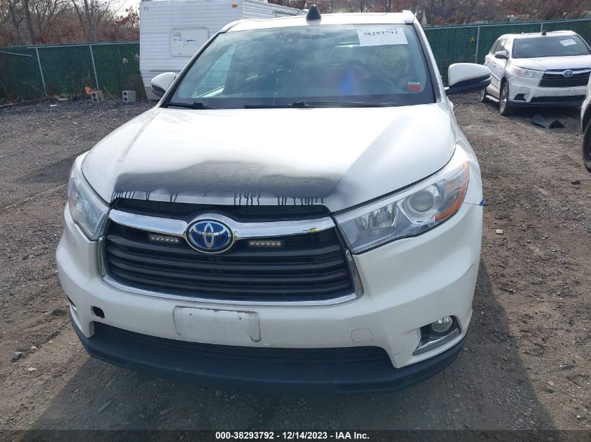 2016 TOYOTA HIGHLANDER HYBRID LIMITED PLATINUM V6 5TDDCRFH0GS017933