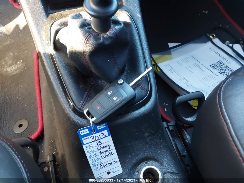 2013 CHEVROLET SONIC RS MANUAL - 1G1JH6SB3D4254372