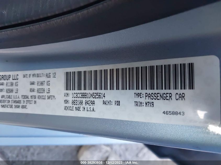 2013 CHRYSLER 200 TOURING - 1C3CCBBB1DN525614