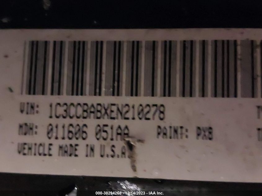 2014 CHRYSLER 200 LX - 1C3CCBABXEN210278