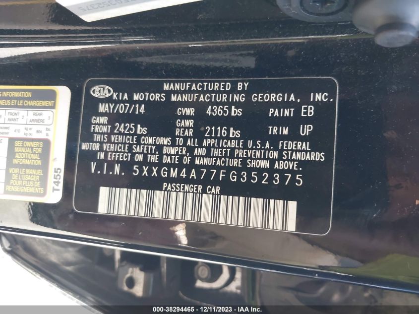 2015 KIA OPTIMA LX - 5XXGM4A77FG352375