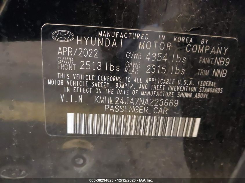 2022 HYUNDAI SONATA SE - KMHL24JA7NA223669