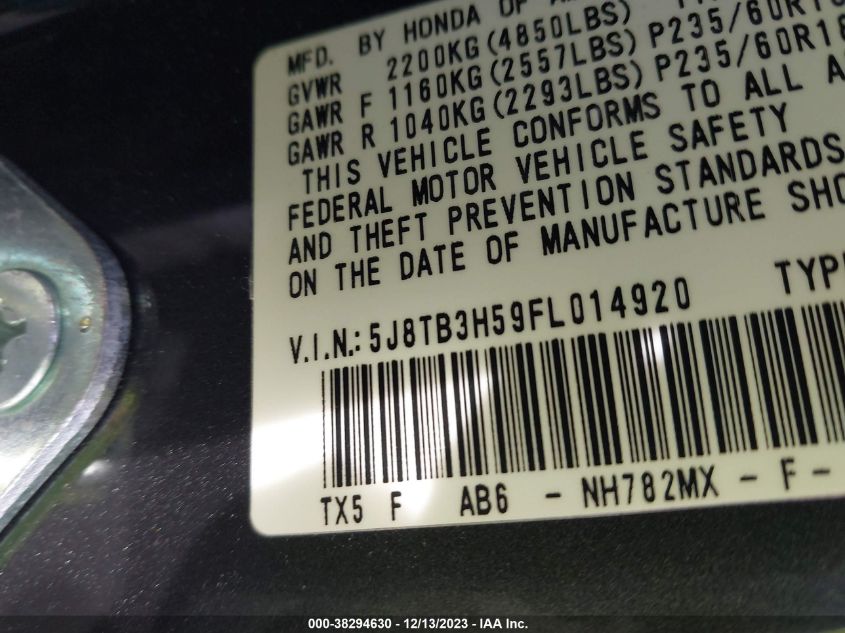 2015 ACURA RDX TECHNOLOGY - 5J8TB3H59FL014920