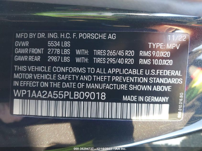 2023 PORSCHE MACAN T - WP1AA2A55PLB09018