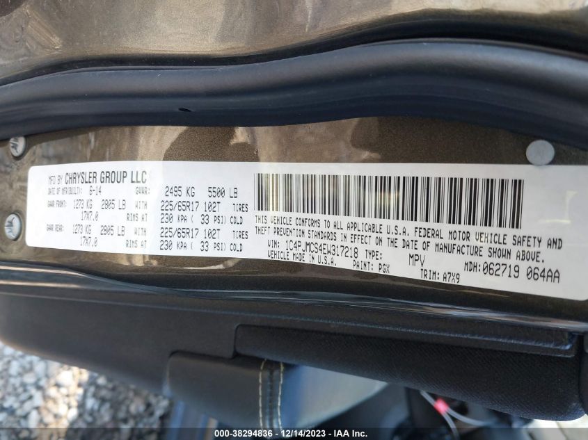 2014 JEEP CHEROKEE LATITUDE - 1C4PJMCS4EW317218