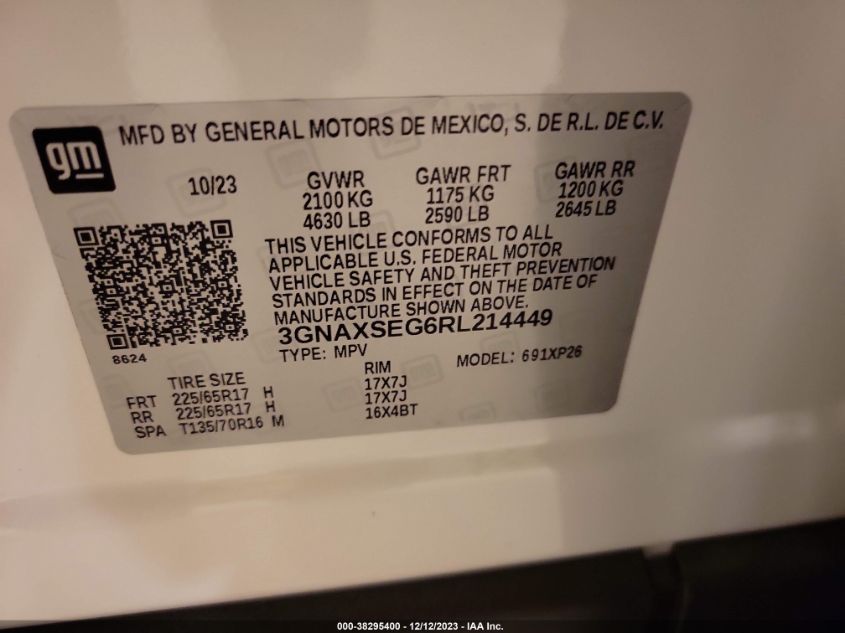 2024 CHEVROLET EQUINOX LS - 3GNAXSEG6RL214449