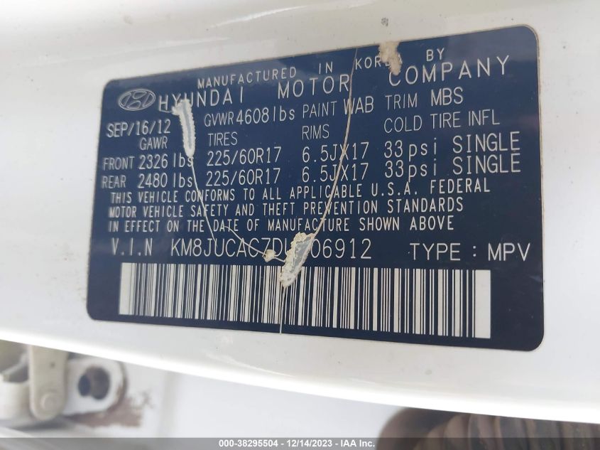 2013 HYUNDAI TUCSON GLS - KM8JUCAC7DU606912