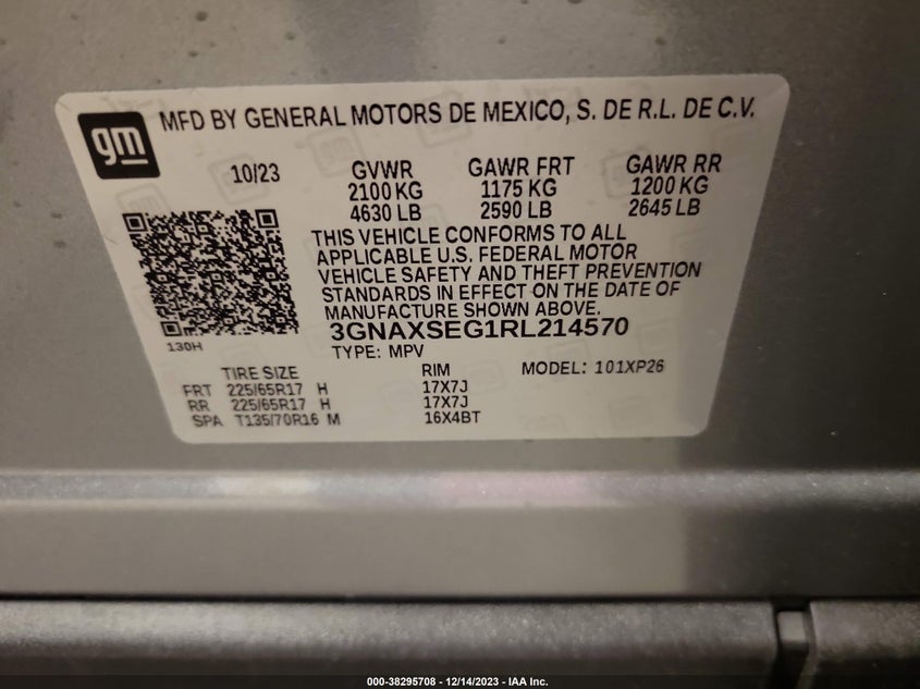 VIN 3GNAXSEG1RL214570 2024 CHEVROLET EQUINOX AWD LS
