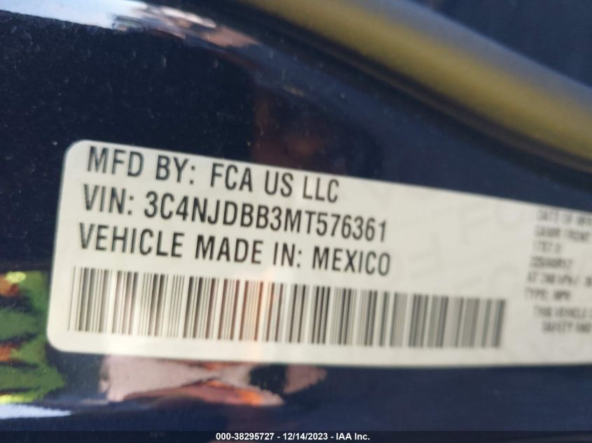 2021 JEEP COMPASS LATITUDE 4X4 - 3C4NJDBB3MT576361