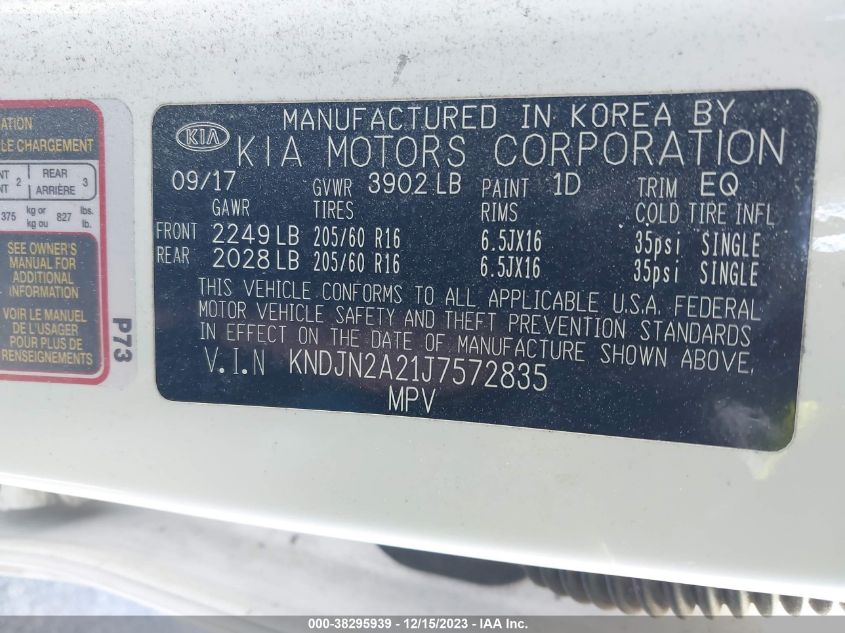 2018 KIA SOUL - KNDJN2A21J7572835
