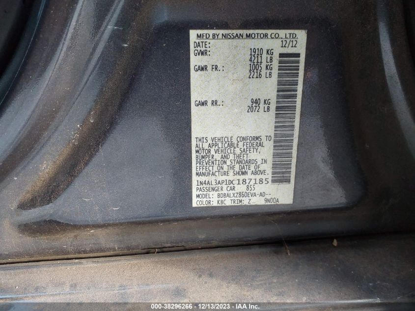 2013 NISSAN ALTIMA 2.5 SL - 1N4AL3AP1DC187185