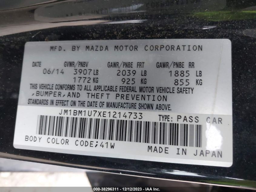 2014 MAZDA MAZDA3 I SPORT - JM1BM1U7XE1214733