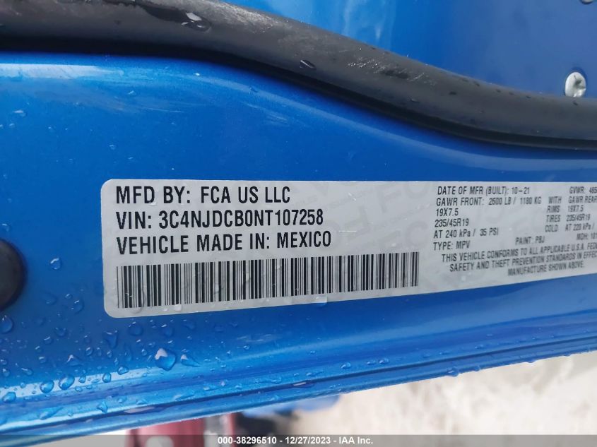 2022 JEEP COMPASS LIMITED - 3C4NJDCB0NT107258