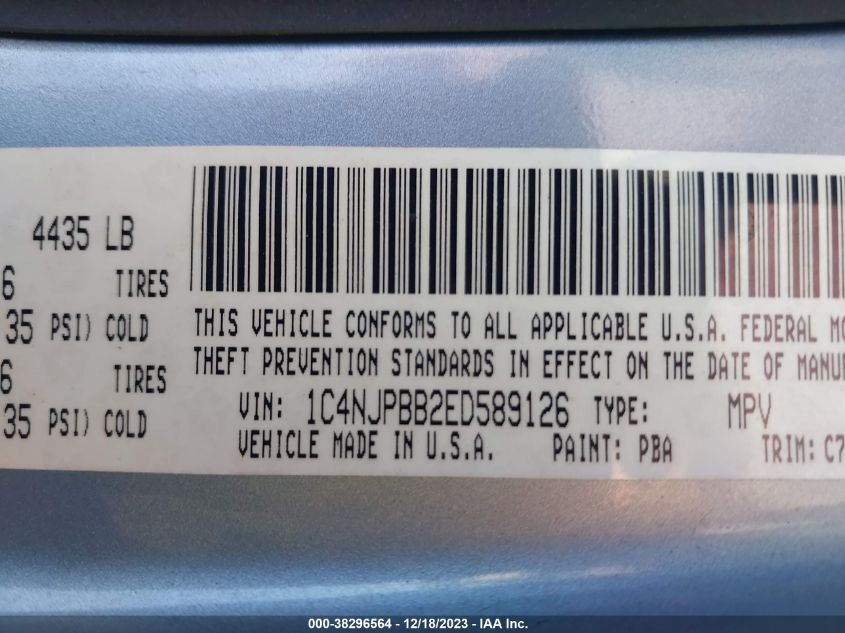 2015 JEEP PATRIOT SPORT - 1C4NJPBB3FD329223