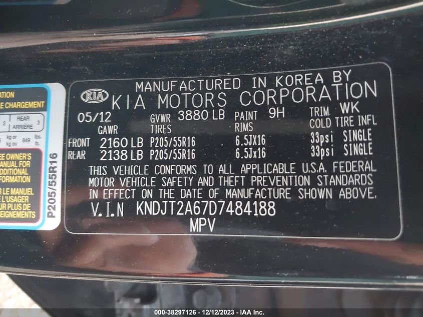 2013 KIA SOUL + - KNDJT2A67D7484188