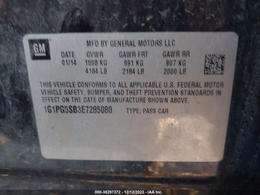 2014 CHEVROLET CRUZE LTZ - 1G1PG5SB3E7285080