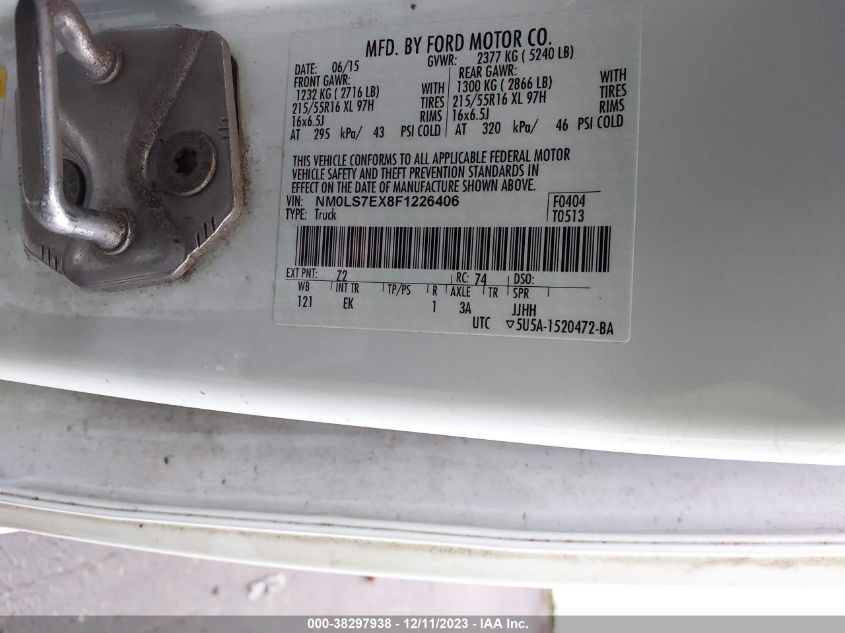 2015 FORD TRANSIT CONNECT XL - NM0LS7EX8F1226406
