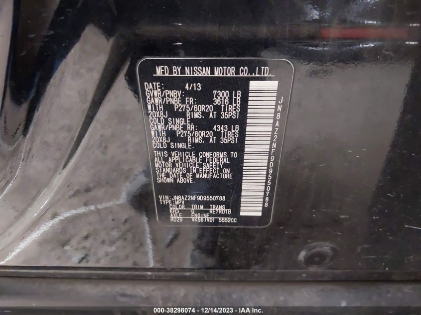 2013 INFINITI QX56 JN8AZ2NF9D9550788