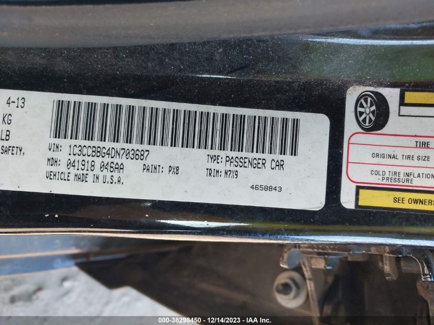 2013 CHRYSLER 200 TOURING - 1C3CCBBG4DN703687